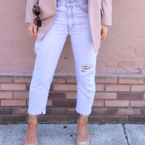 NWT Straight fit distressed hem 100% cotton jeans - Picture 5 of 8